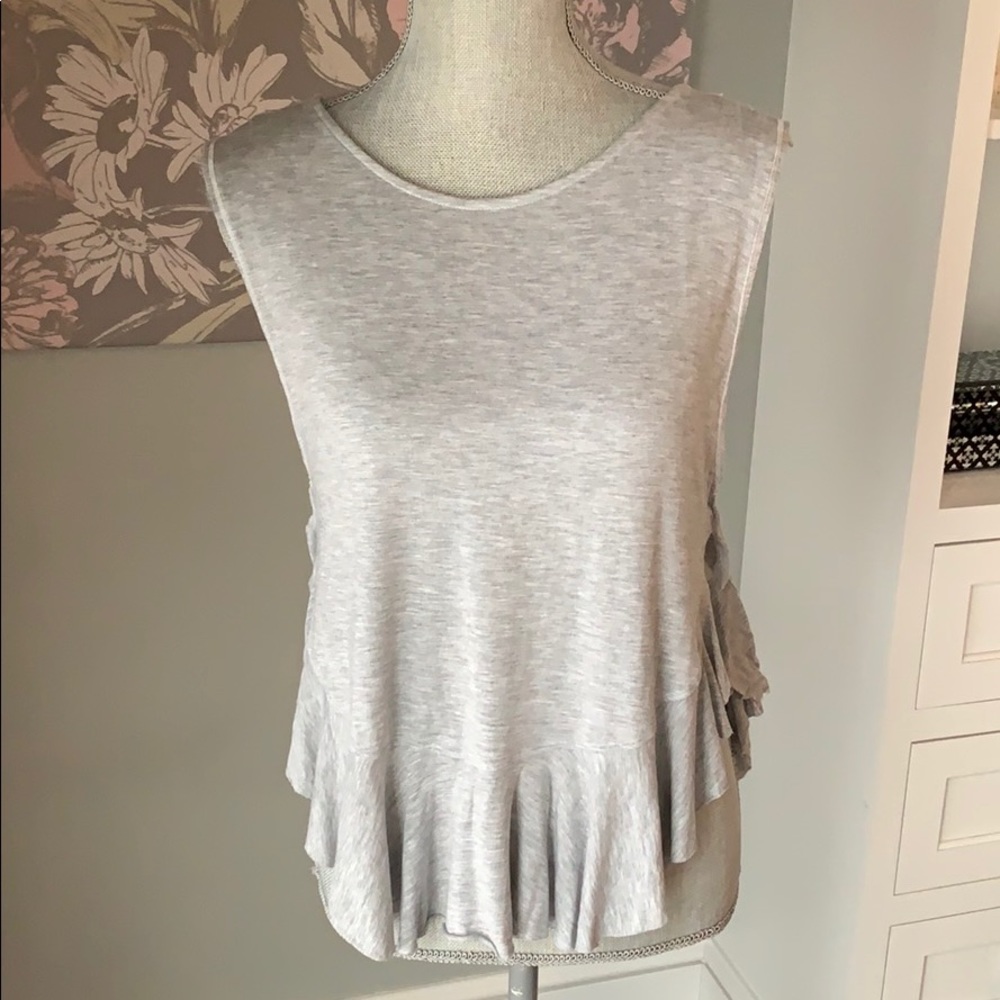 Free People Uptown ruffles sleeveless tee tank